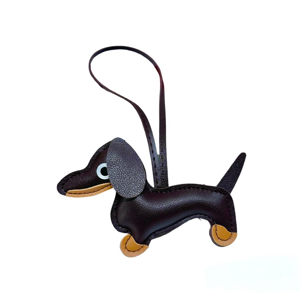 Contemporary Dachshund Leather Dog Keychain Accessory For Phones Bags Cars And