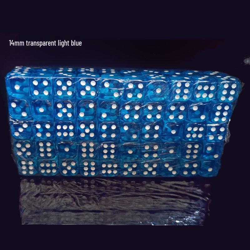 14MM Transparent Acrylic Colored Dice with Rounded Corners