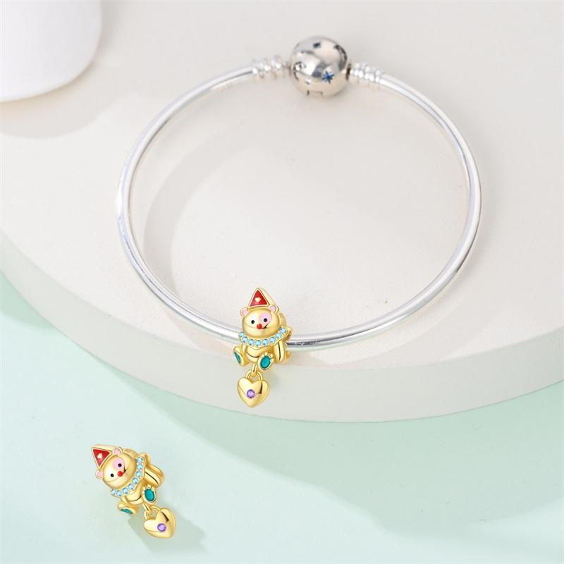 Amusement Park Series Copper Carousel Ferris Wheel Circus Charms Beads Fit 3Mm Original Bracelets Fine Diy Jewelry