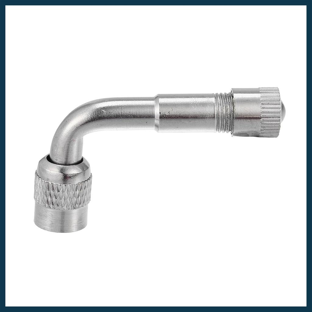 2 Stück Kupfer-Nickel-beschichteter Reifenventil-Verlängerungsadapter 90-Grad-Ventilschaft-Verlängerer Kappen für Autos LKW Motorräder Fahrräder Roller Universelle Verlängerer