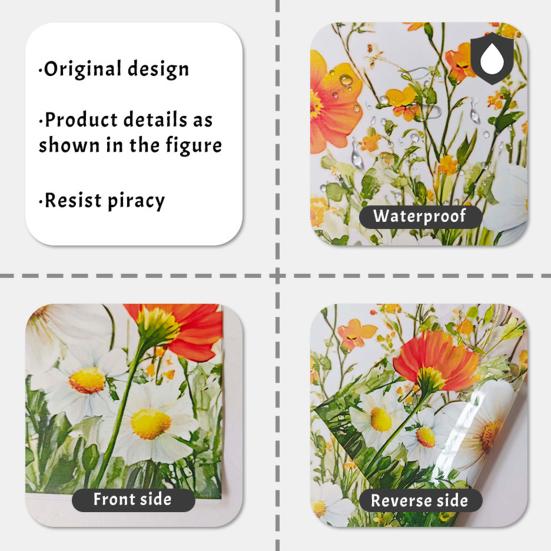 Durable Sunproof Glass Stickers Day of The Dead Window Clings, Halloween Double-Sided Skull Sticker, Ethnic Pattern Wall Art Colorful Flower Skeleton