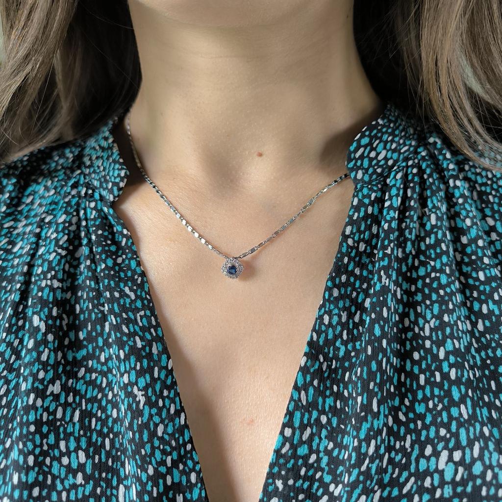 Silver Pendant with Nano Sapphire 0.312ct (2188902)