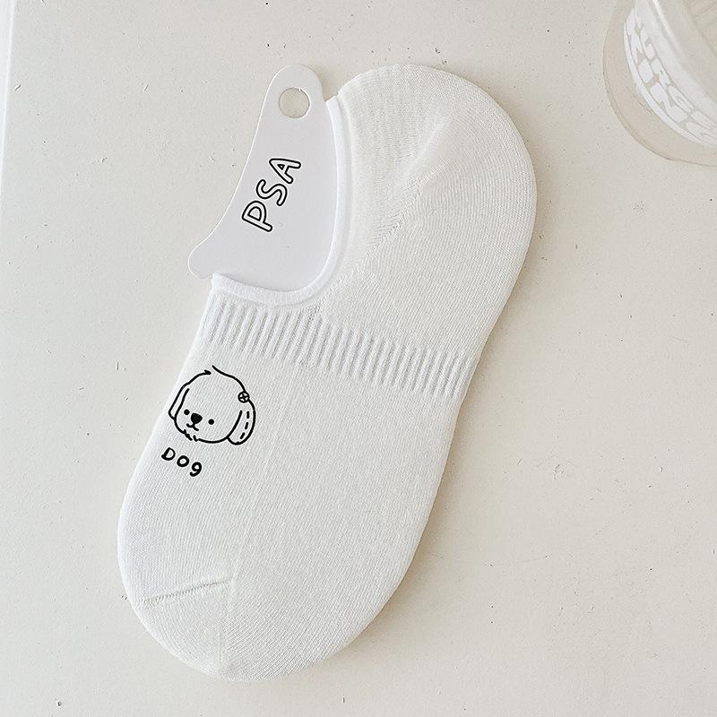 Summer Thin, Shallow-mouthed, Invisible, Non-slip and Cartoon-style Short Socks, Versatile Cotton Socks for Women