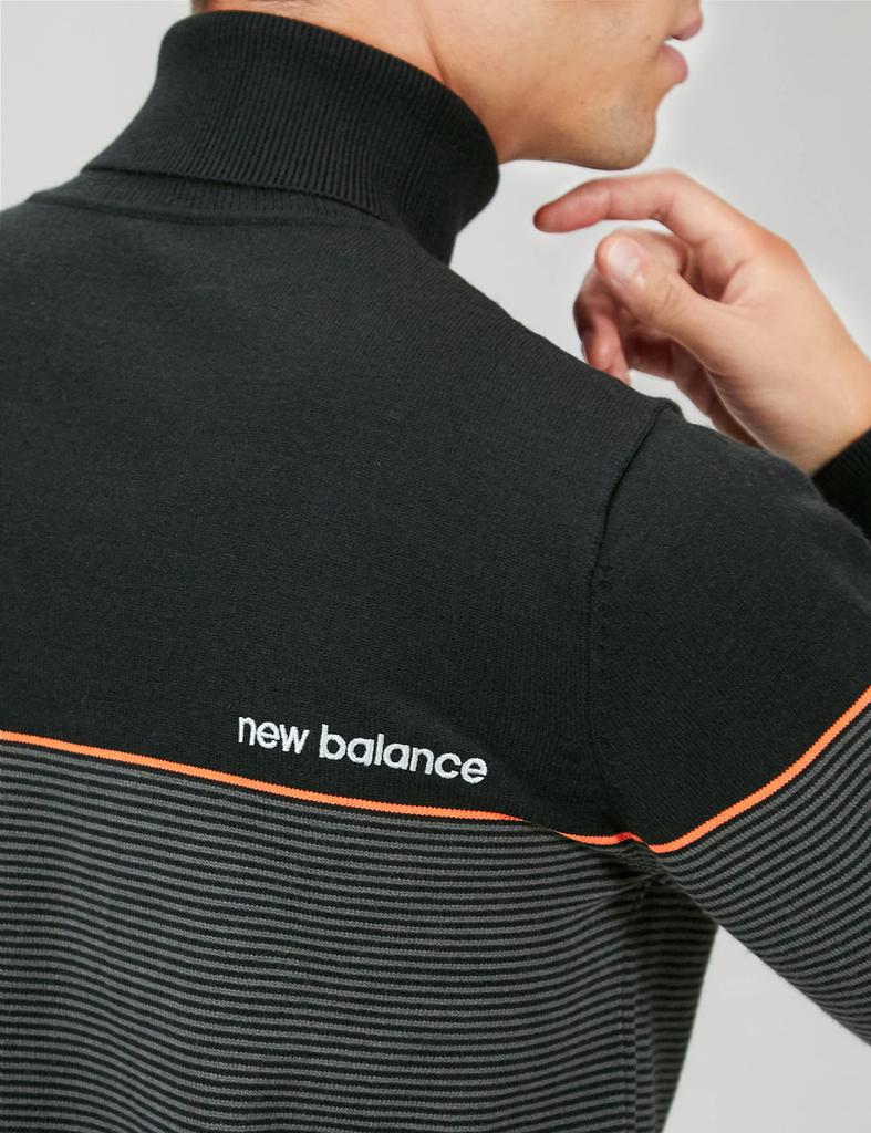 New Balance Golf Turtleneck Sweater dyna Heat 6 (Striped, hot Far-Infrared Storage, Stretchy) / Men's / 012-2274001 010_Black [LL]