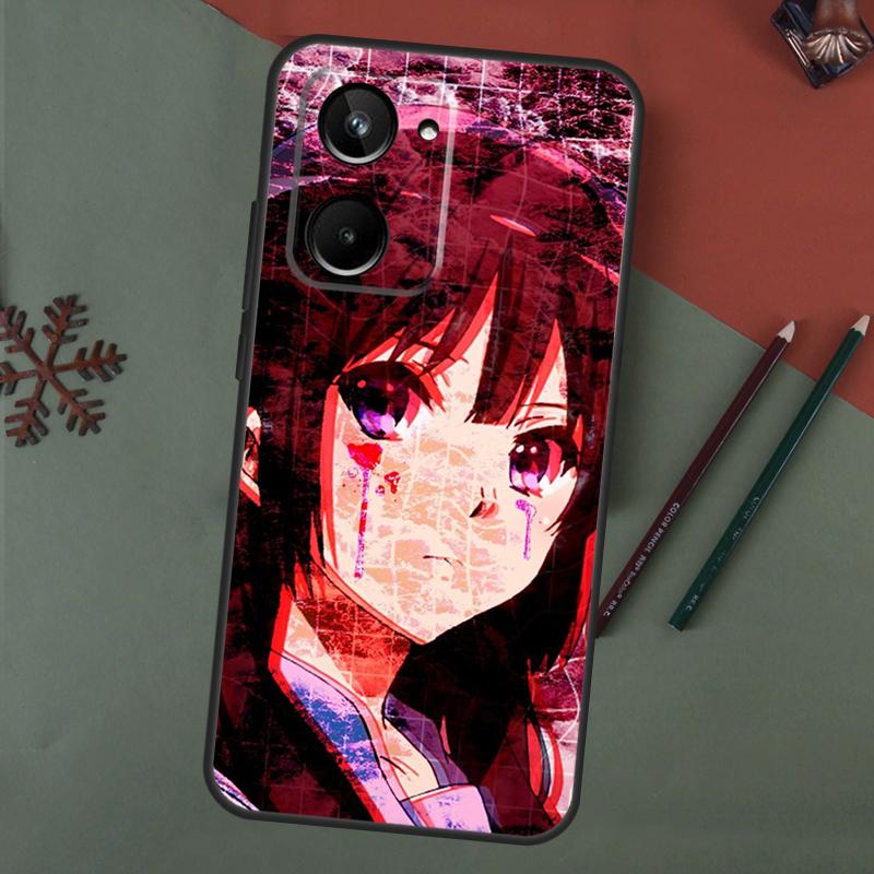 Sad Anime Aesthetic Senpai Case For Realme C67 C51 C75 C63 C61 C65 C55 C53 C35 C71 11 12 13 14 Pro Plus GT6 GT7 15 Pro