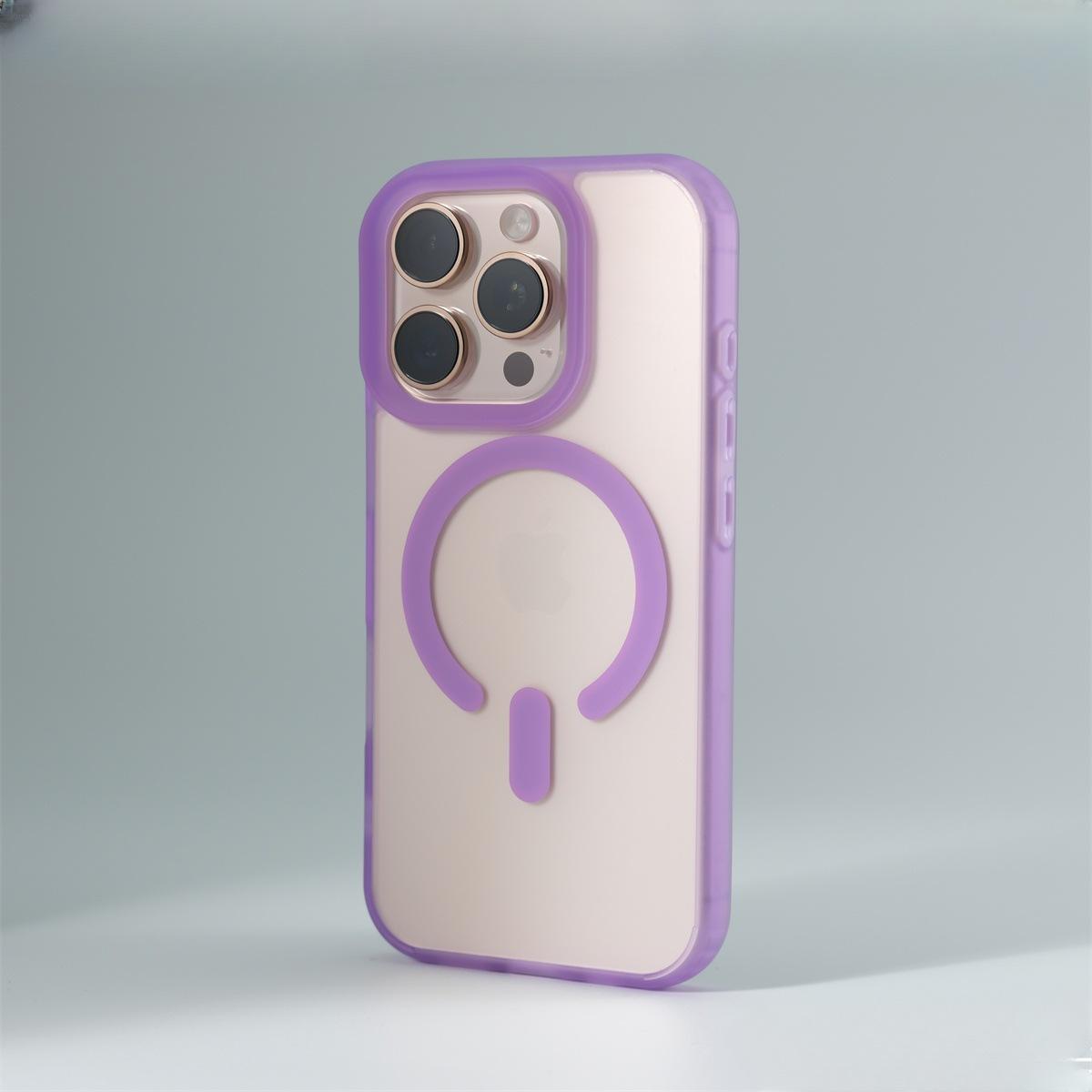 

Applicable To IPhone 16 Skin feeling Ice Fog Semi Transparent Magnetic Suction Phone Case Apple 15promax Anti Fall Protection Case 14 iPhone 12 PROMAX