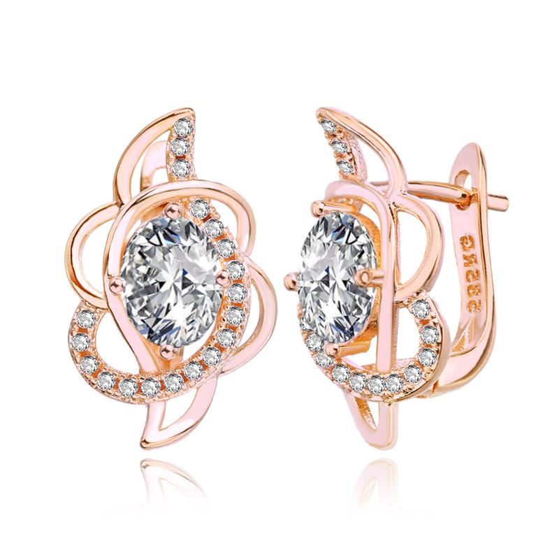 

Серьги-клипсы MINTHA, модные свадебные повседневные серьги цвета розового золота, модные украшения, серьги с кубическим цирконием для женщин, круглые свадебные серьги A