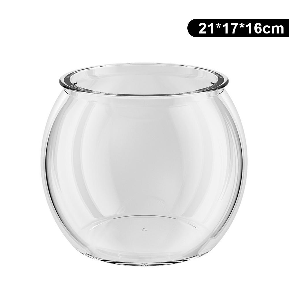 Transparent Aquariums Round Ornamental Fish Tank Clear Guppy Tank Goldfish Fish Bowl Home Desk Decor Aquarium Hydroponic Planter