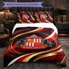 Sunderland Football 3-teiliges Bettwäsche-Set Weiches Bettbezug-Set mit Kissenbezügen Bedrucktes Schlafzimmer-Deko-Set für Zuhause