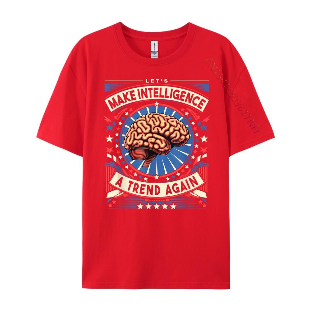 

Lets Make Intelligence a Trend Again Funny Sarcasm for Men Grpahic Tee Unisex Streetwear S