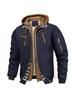 2025 New Quilted Men's Hoodie Jacket - Stylish Spring to Winter Faux Two-Piece Design