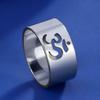 LIKGREAT Chakra OM Ring for Women Men Stainless Steel Gold Color AUM Yoga Meditation Spiritual Religious Amulet Jewelry Gifts
