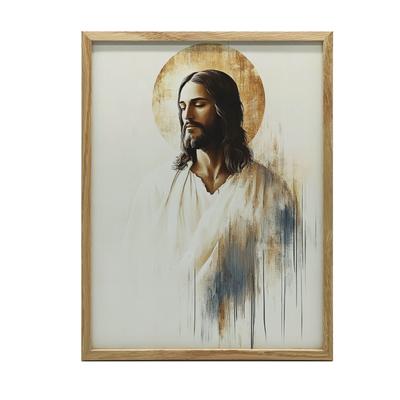 Jesus In Silence Jesus In Silence, 30X40 Cm, Dark Brown Wooden Frame, 230 Gsm Matte Paper