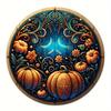 2d Flat 20*20cm, Popular Home Decoration, Autumn Pumpkin Wooden Circular Logo, Creative Decorative Plaque, for Home, Kitchen, Garden, Bar Decor.