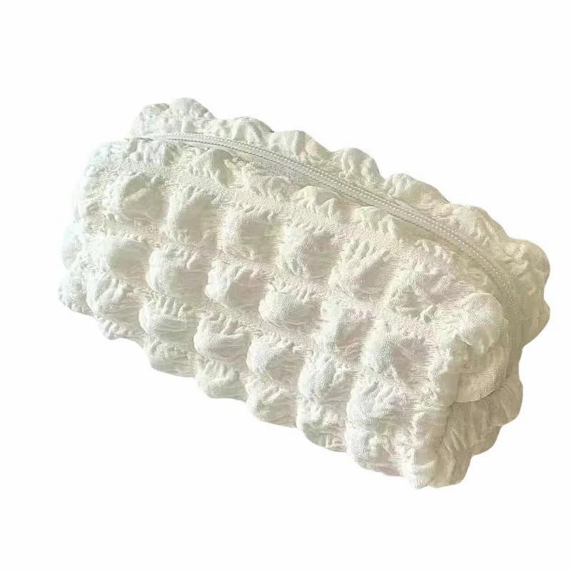 Soft Cute Cream Puff Pencil Bag Ins Style Large Capacity Creative Pencil Case Student Stationery Bag Fashion Storage Boxes