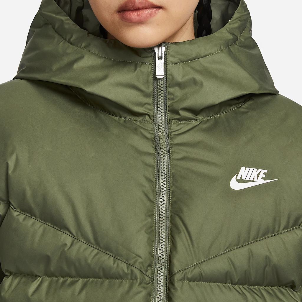 Nike Logo Casual Warm Thick Hooded Down Jacket Women Outerwear Olive-Green DQ5904-222