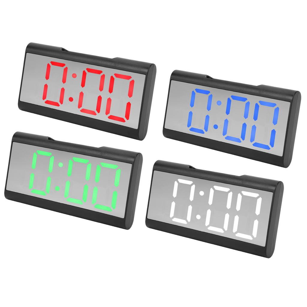 Alarm Clock LED Digital Display Mirror USB Charging Desktop Clock for Bedroom Home Office School