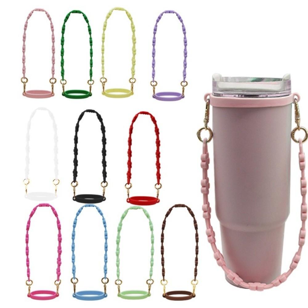 Silicone Material Water Bottle Handle Portable Design Flower Pattern Water Bottle Lanyard Durable Water Bottle Sling