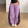Pantaloni da donna a gamba larga con stampa leopardata, vita elasticizzata e fluidi, per abbigliamento casual