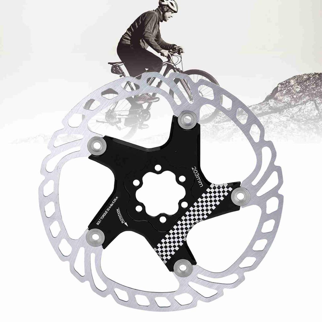 20300CMm Floating Disc Six     Mountain Bike Brake Disc Cycling Accessory(blacksilver )