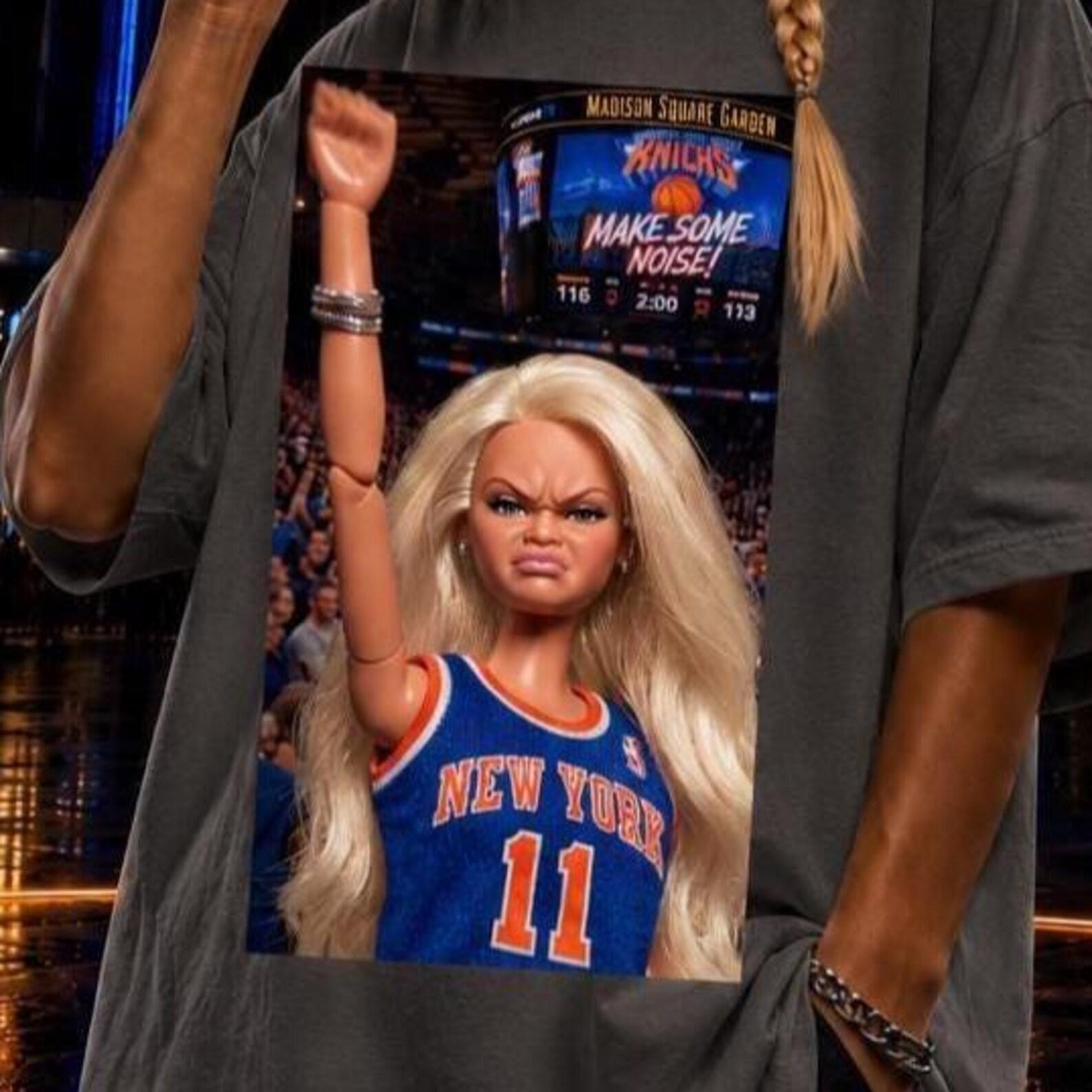New York Knicks T-Shirt, Doll Basketball Shirt, Knicks Game Day Shirt, New York Shirt, Basketball Team Shirt, Basketball Fan Shirt L