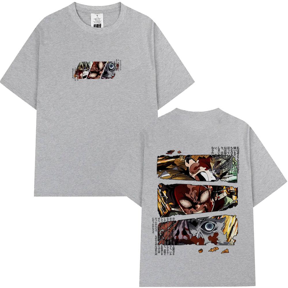Anime Demon Slayer Agatsuma Zenitsu Kamado Tanjirou Hashibira Inosuke Graphic Tshirt Men Women Casual Vintage Oversized T Shirt