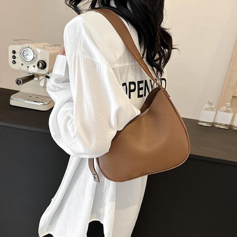 Winter Minimalist Trend With Lock Texture Large Capacity Women's Underarm Shoulder Bag PU Leather Hobo Crossbody Bag