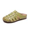 2026 Summer New Hand Woven Breathable Flat Outdoor Wear Closed Toe Slippers Casual First Layer Cowhide Women Shoes
