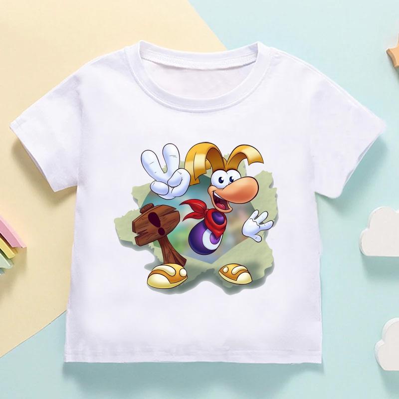 Rayman Legends Adventures Game Print Cartoon Kids T shirt Girls Summer Tops Baby Boys Clothes Children Short Sleeve