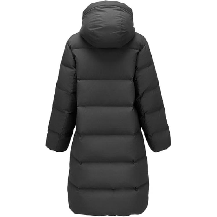 Skechers Comfort Sports Series Loose Long Hooded Warm Down Jacket Women Outerwear Carbon-Black P424W007-0018