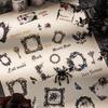 Journal GO 5x200cm Night Poem Vintage Gothic Flower Lace Border Collage PET Tape Stickers Creative DIY Journal Scrapbook Decals