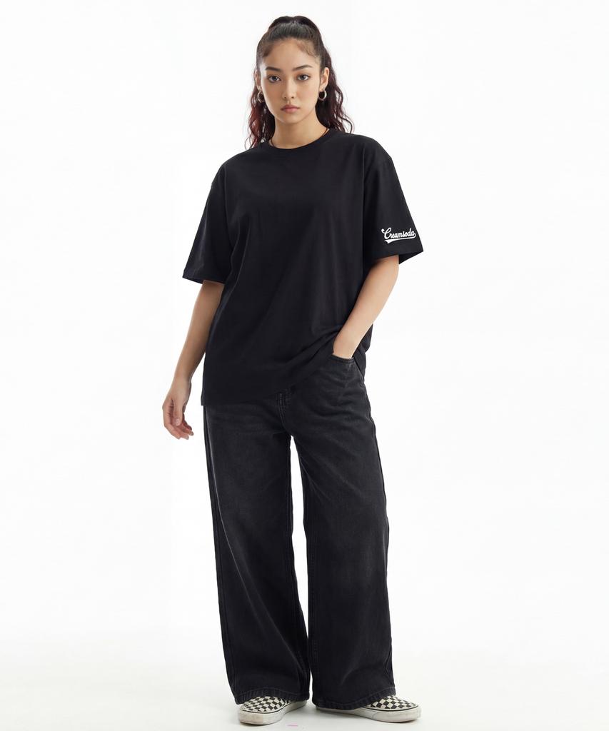 CREAM SODA LAB Sleeve Small Logo Authentic Short Sleeve T-Shirt Black