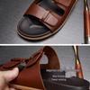 Men's Genuine Leather Non-Slip Summer Flip-Flops - Breathable Casual Beach Sandals