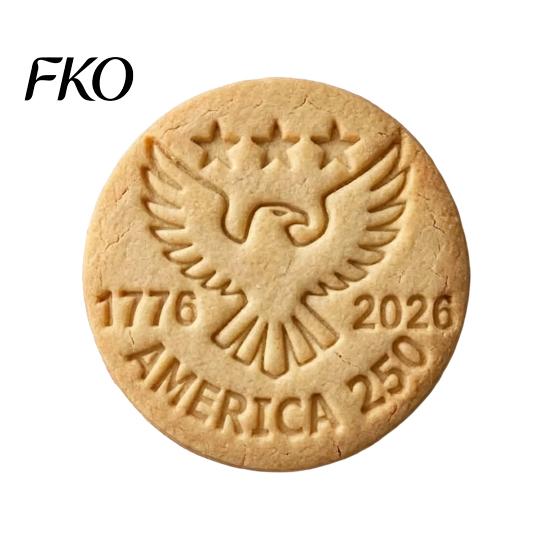 Special Occasion Decorative Piece 250th Anniversary Cookies Ornament with 3D Deep Embossed Texture, 1776-2026 Commemorative Decorations, Ideal