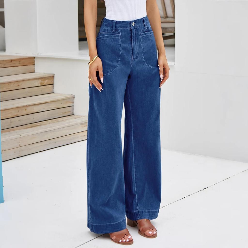 Ladies' Retro Straight Leg High Waisted Jeans