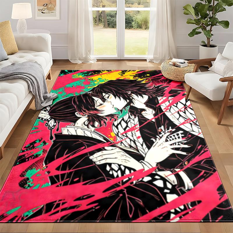 Akaza Demon Slayer Carpet Door Mat for Living Room or Bedroom Protective Mat Under Chair Office Decoration Christmas Gift Birthday Present