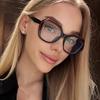 European and American Ins Contrasting Color Matching Glasses Frame New Fashion Anti-blue Flat Mirror Polygonal Tide Glasses Frame