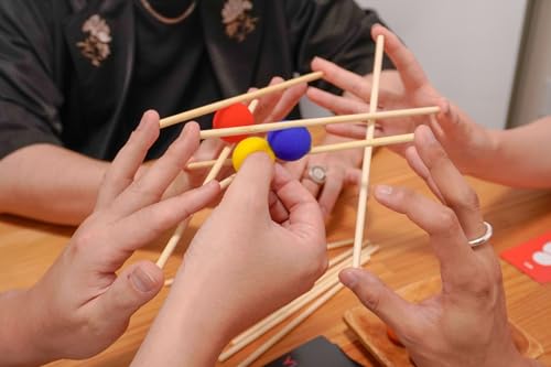 JELLYJELLYGAMES YUBIBO for 2-8 Players. Link Your Fingers and Support the Pole! A Thrilling Cooperative Balancing Game Where Dropping the Pole Ends Th