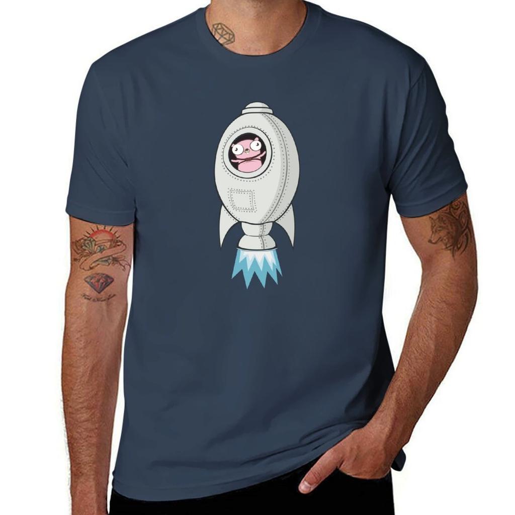 The Go Gopher Rocket Black Tshirt T Shirts For Unisex Slim Fit Tshirt