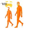 Fun Family Costume Face Open Halloween Costume, Unisex Full Body Orange Bodysuit with Beard Comfortable Eyebrows for Men Women, Adult Stretchy Cosplay