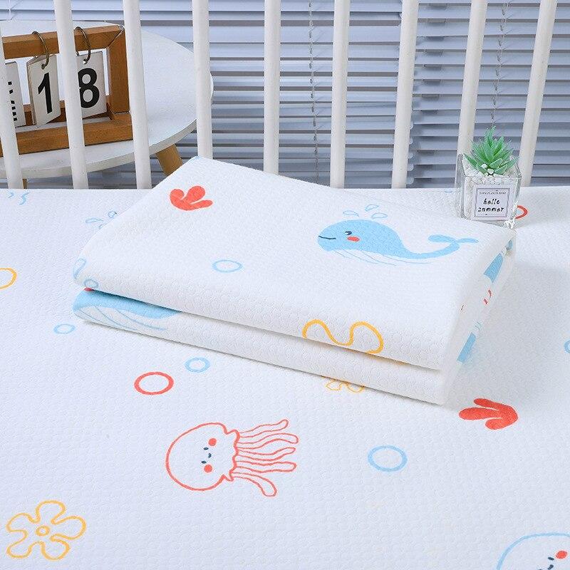 Baby Waterproof Changing Pad 70x120cm, Washable & Absorbent, Marine Animals Design, Baby Diaper Changing Mat