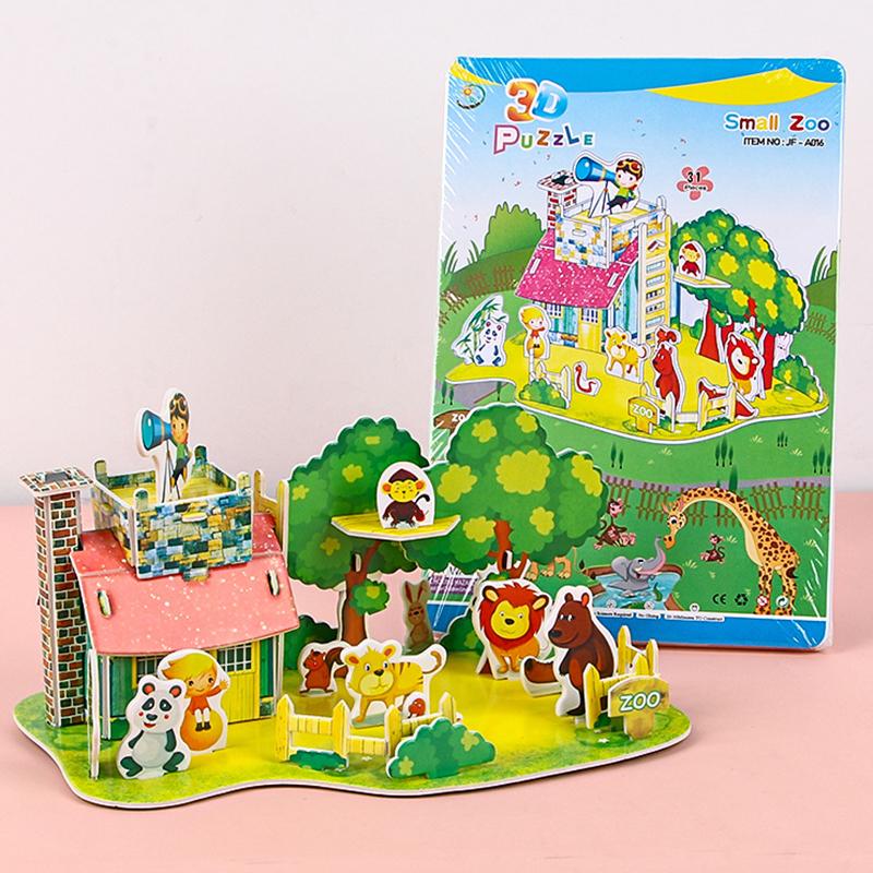 3D Foam Puzzle Set Childrens Building Toy Creative Diy Craft Educational Activity Kit for Kids 3-6Years Small Blocks Gift