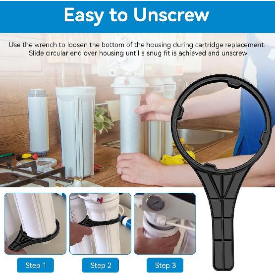2 Pcs Water Filter Housing Wrench Works with 4" Filter Housing Compatible with W-ATTS WR-100 Water Filter Housing Wrench Fits for Water Pur
