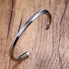 4MM Stainless Steel C-shaped Twisted Open Bracelet for Women
