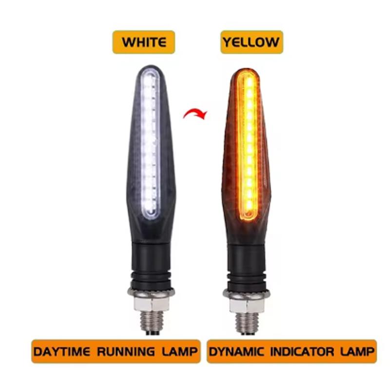 New Motorcycle 24LEDs High Bright Amber Turn Signal Indicator Light Front Rear White Day Running Light Flowing Red Brake Lamps