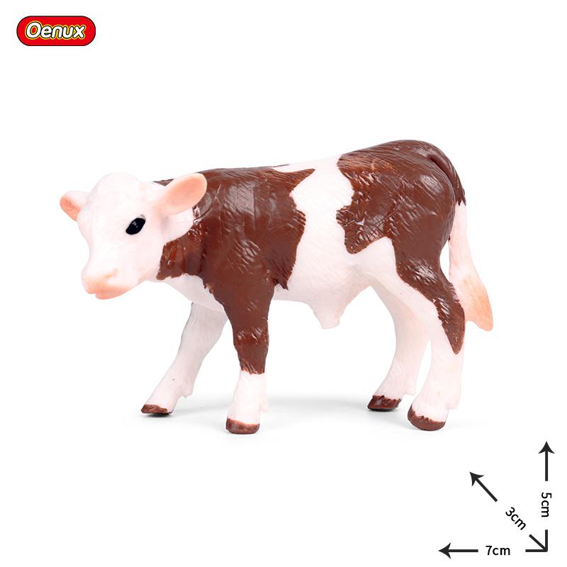 Oenux Simulation Cute Farm Animals Milk Cow Cattle Calf Angus Bull OX Buffalo Model Action Figures Educational Cute Toy Kid Gift