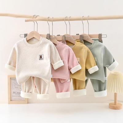 Kids' Silk Velvet Split Set: Cozy High-Waisted Winter Innerwear