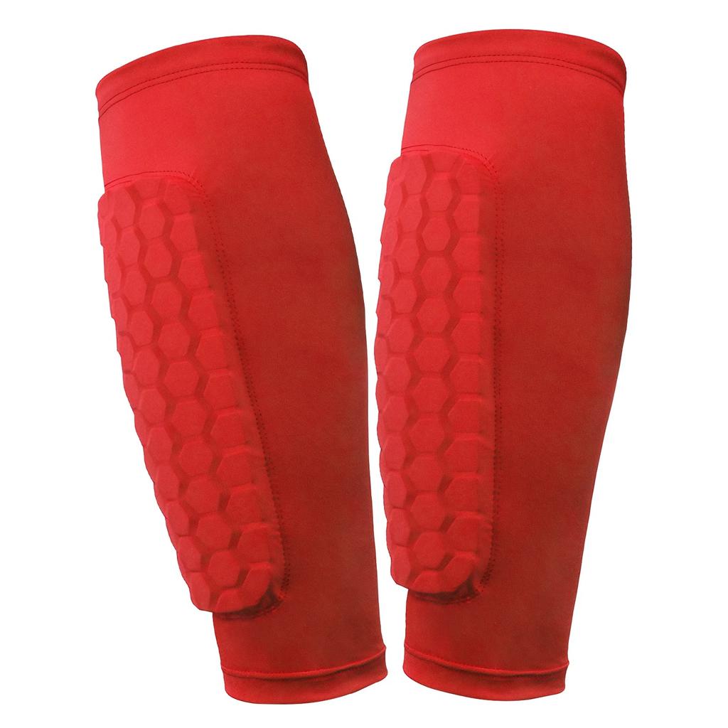 2pc Soccer Shin Pads with Honeycomb Pads Football Shin Pads Breathable Lightweight Calf Protective Gear for Soccer Football