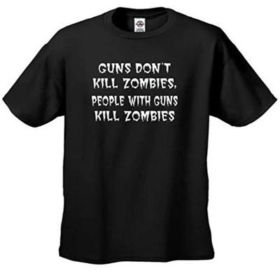 Waffen Töten Keine Zombies Menschen mit Waffen Töten Zombies T-Shirt Schwarz
