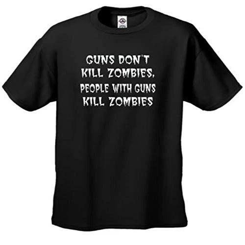 Guns Don t Kill Zombies People with Guns Kill Zombies Tee Shirt Black 4XL
